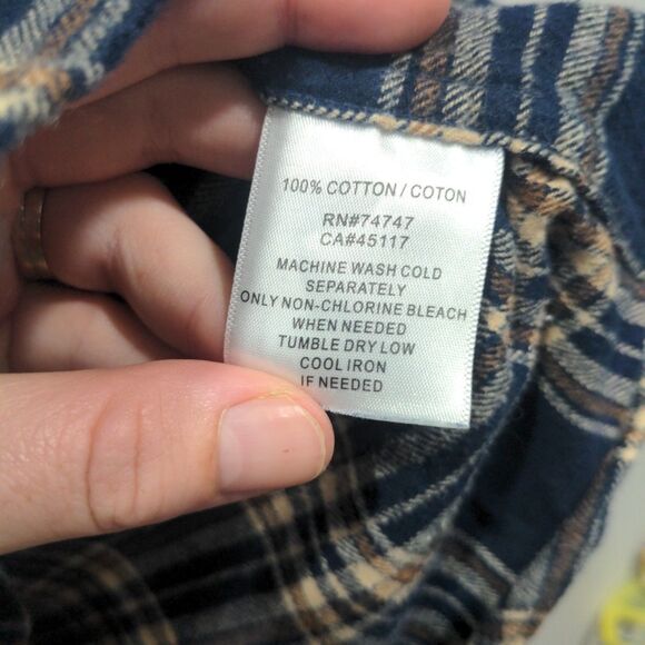 Red Head Brand Mens Button Up LS Flannel Size L Navy Outdoors Casual Bass Pro - Picture 4 of 12